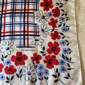 34" square Burberry vintage silk scarf